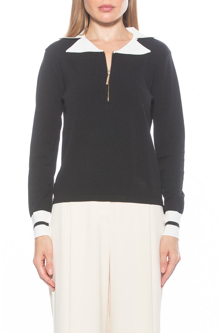 Wyatt Long Sleeve Knit Sweater Top, Main, color, BLACK