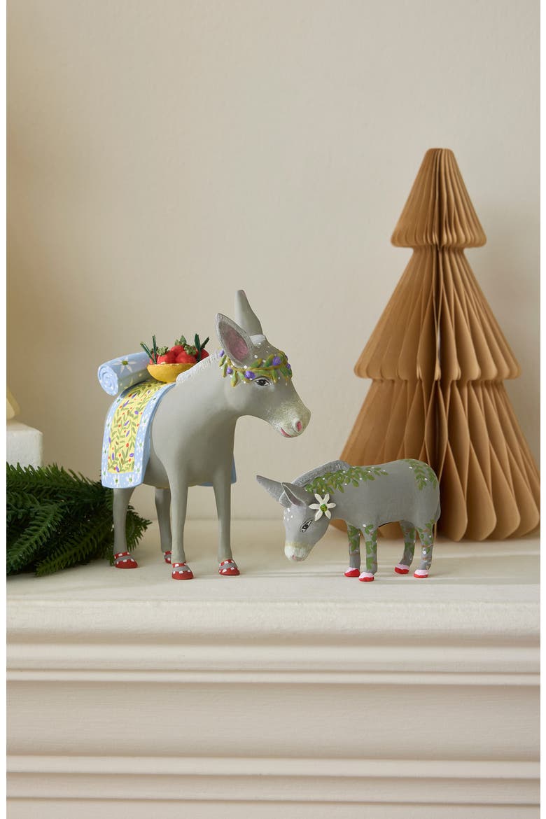 Patience Brewster Nativity Mother & Baby Donkey Figures, Alternate, color, GREY