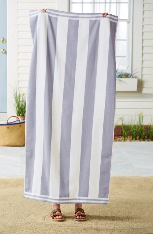 Woven & Weft Stripe Beach Towel In Lavender Purple