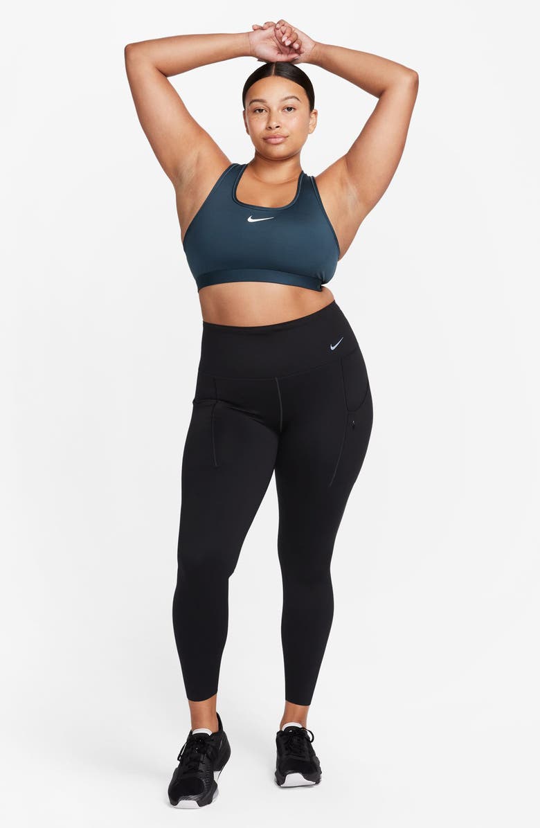 Nike Dri-FIT Swoosh Medium Support Padded Sports Bra, Alternate, color, Deep Jungle/ White