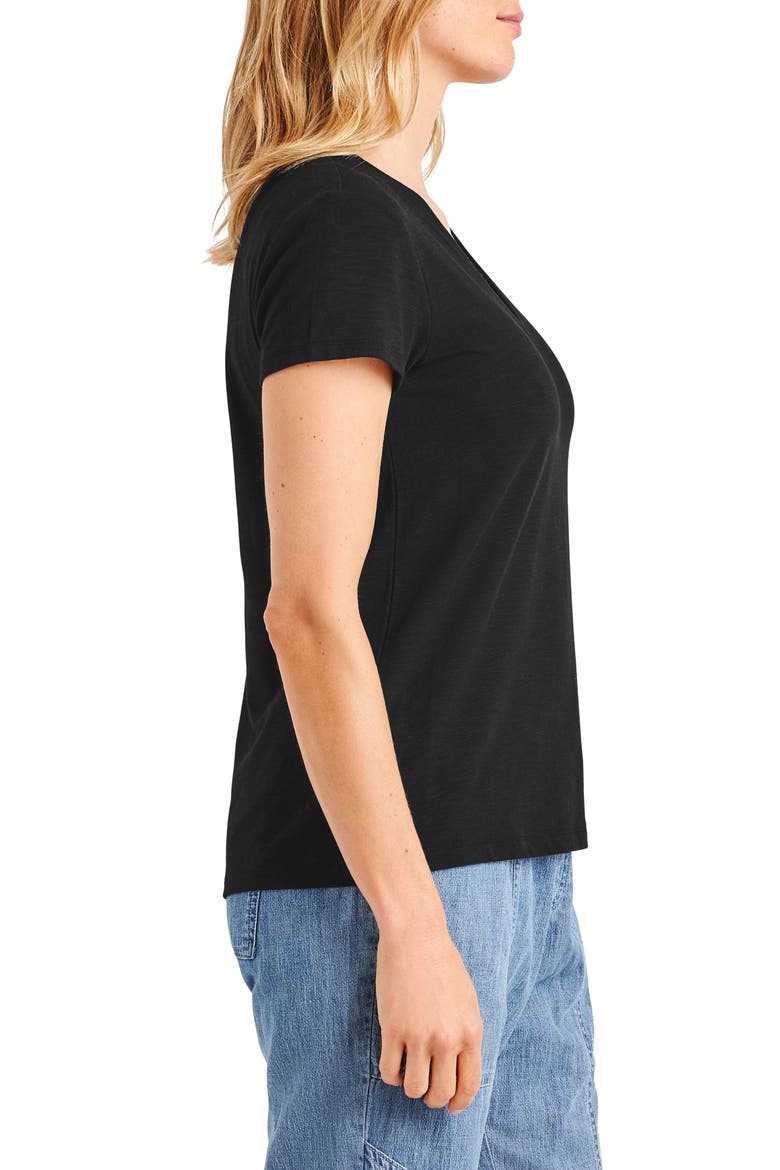 Kate Slub V-Neck T-Shirt, Alternate, color, BLACK