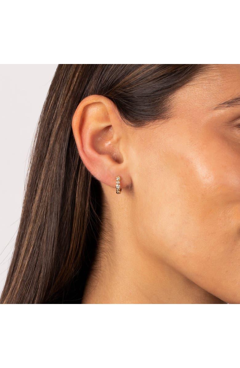 BY ADINA EDEN Round CZ Bezel Huggie Earring, Alternate, color, 