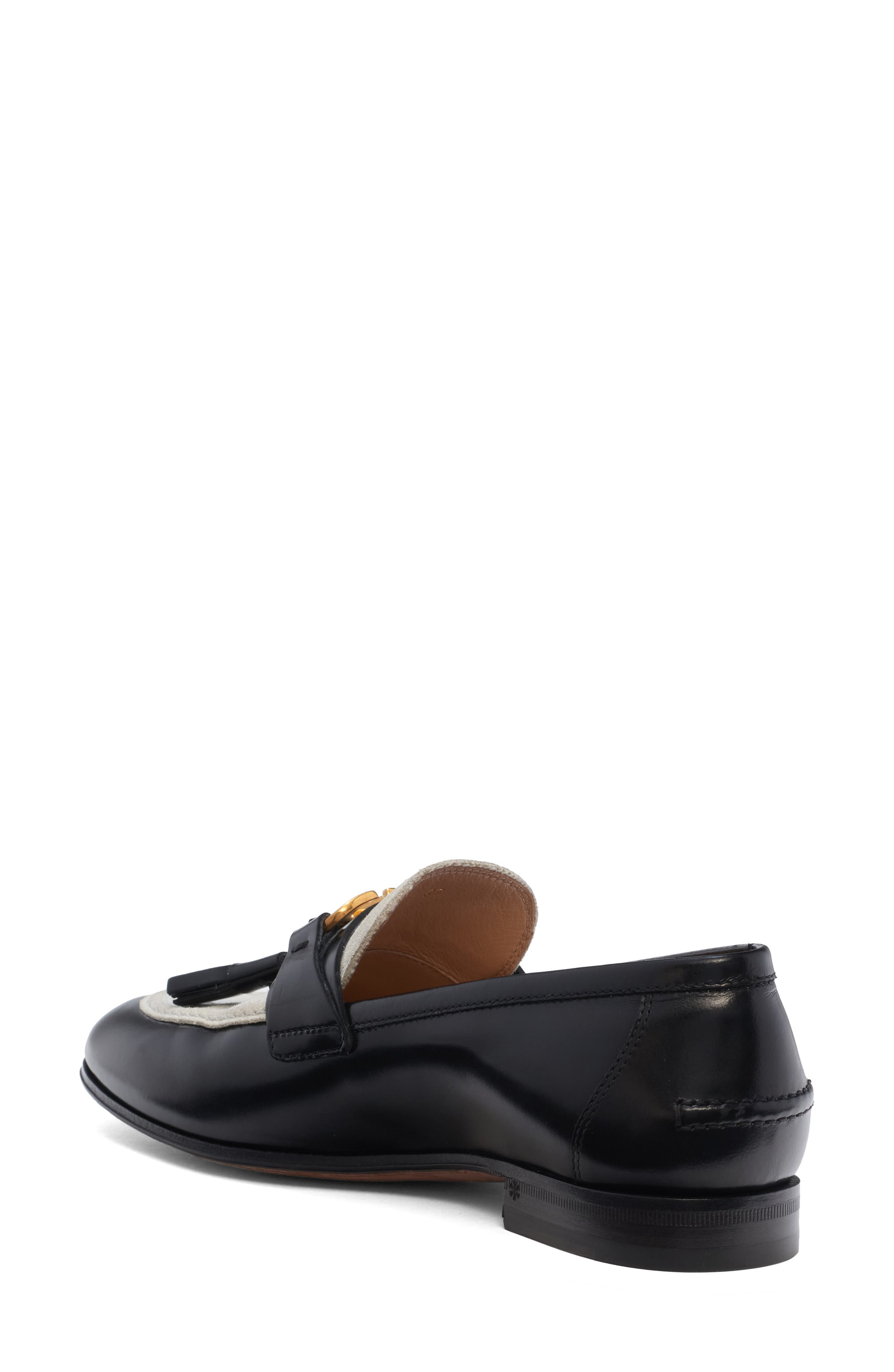 Valentino Garavani Vaniteux Tassel Loafer, Alternate, color, Black/ Ivory
