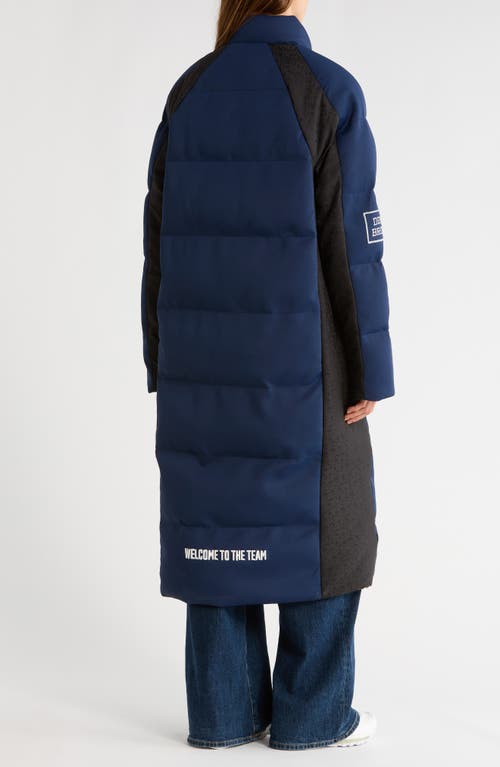 Off Season Nfl Team Water Repellent Long Puffer Coat In Blue