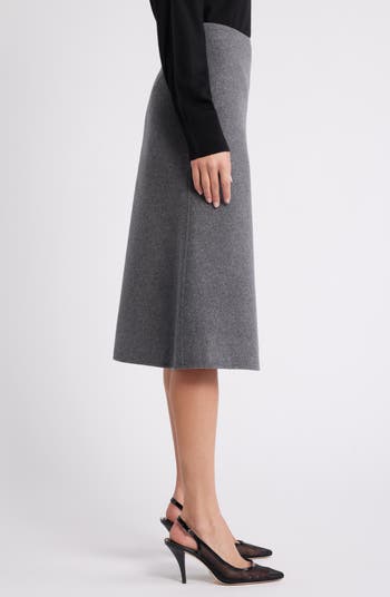Petite Tailored Wool Blend Double Faced Wrap Detail Midi