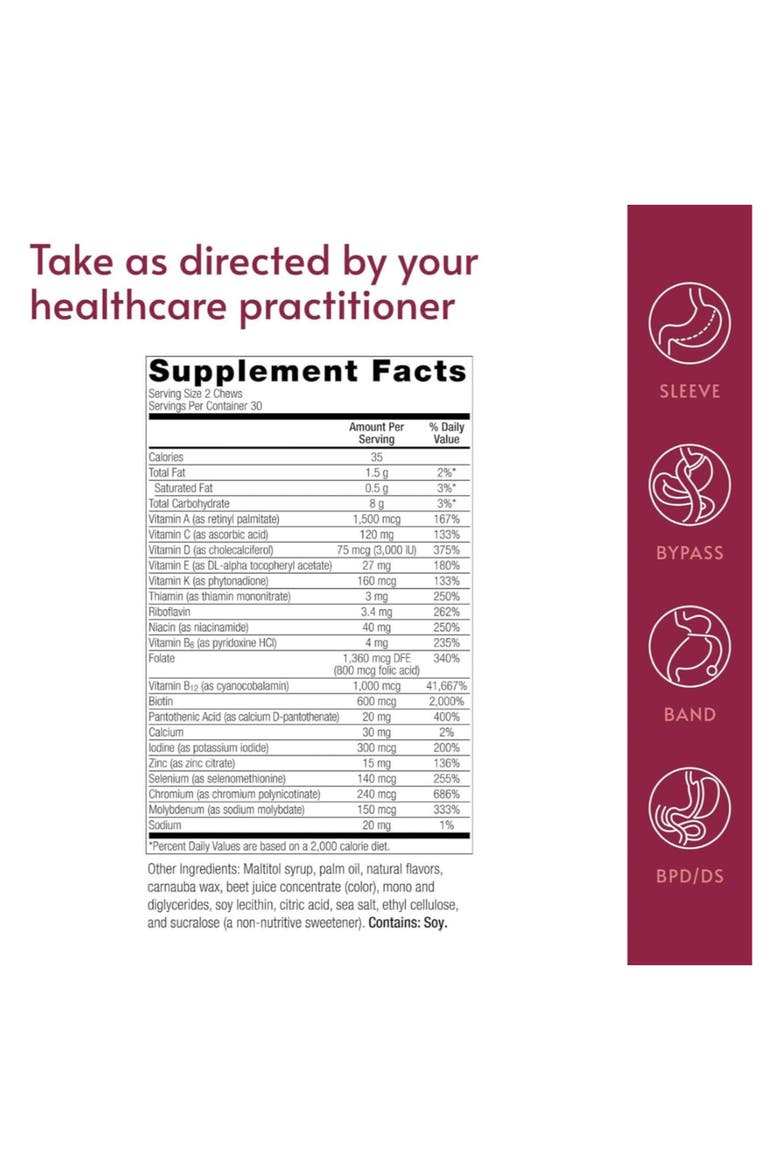 Multi Chewy Bite Strawberry Watermelon Soft Chew Multivitamin - 60 Count, Alternate, color, None