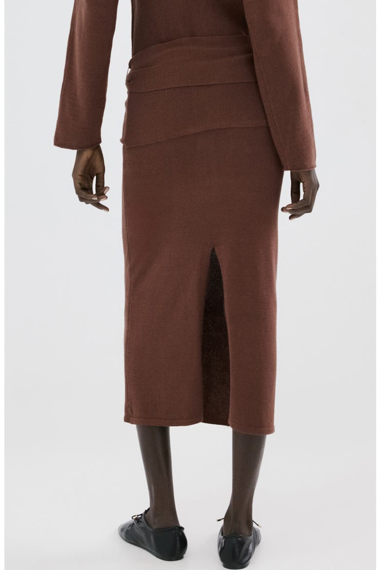 Cotton Knit Pencil Skirt, Alternate, color, CHOCOLATE