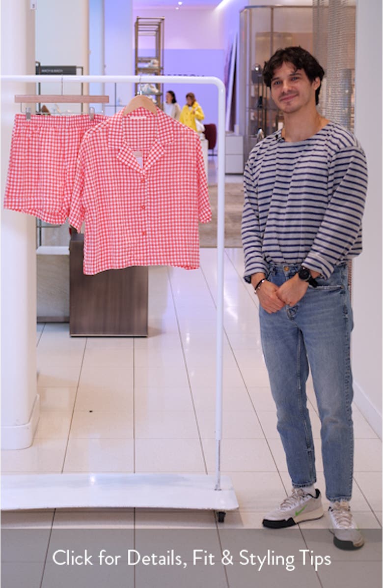 Gingham Seersucker Short Pajamas, sales video thumbnail