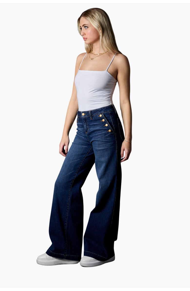BLUE REVIVAL Selena Recycled Wide Leg Trouser, Alternate, color, 