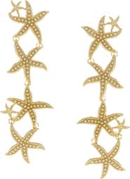 OLIVIA WELLES Starfish Faux Pearl Trail Drop Earrings
