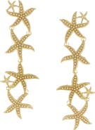 OLIVIA WELLES Starfish Faux Pearl Trail Drop Earrings