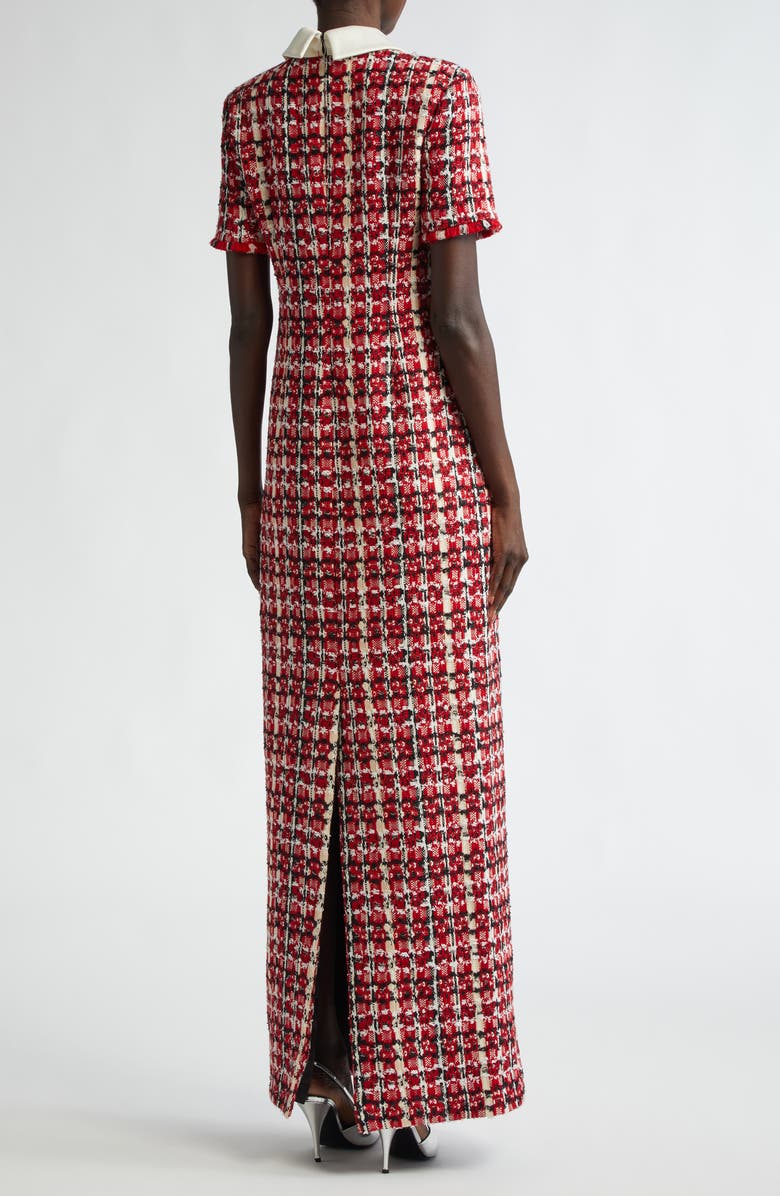 St. John Collection Plaid Eyelash Tweed Gown, Alternate, color, 