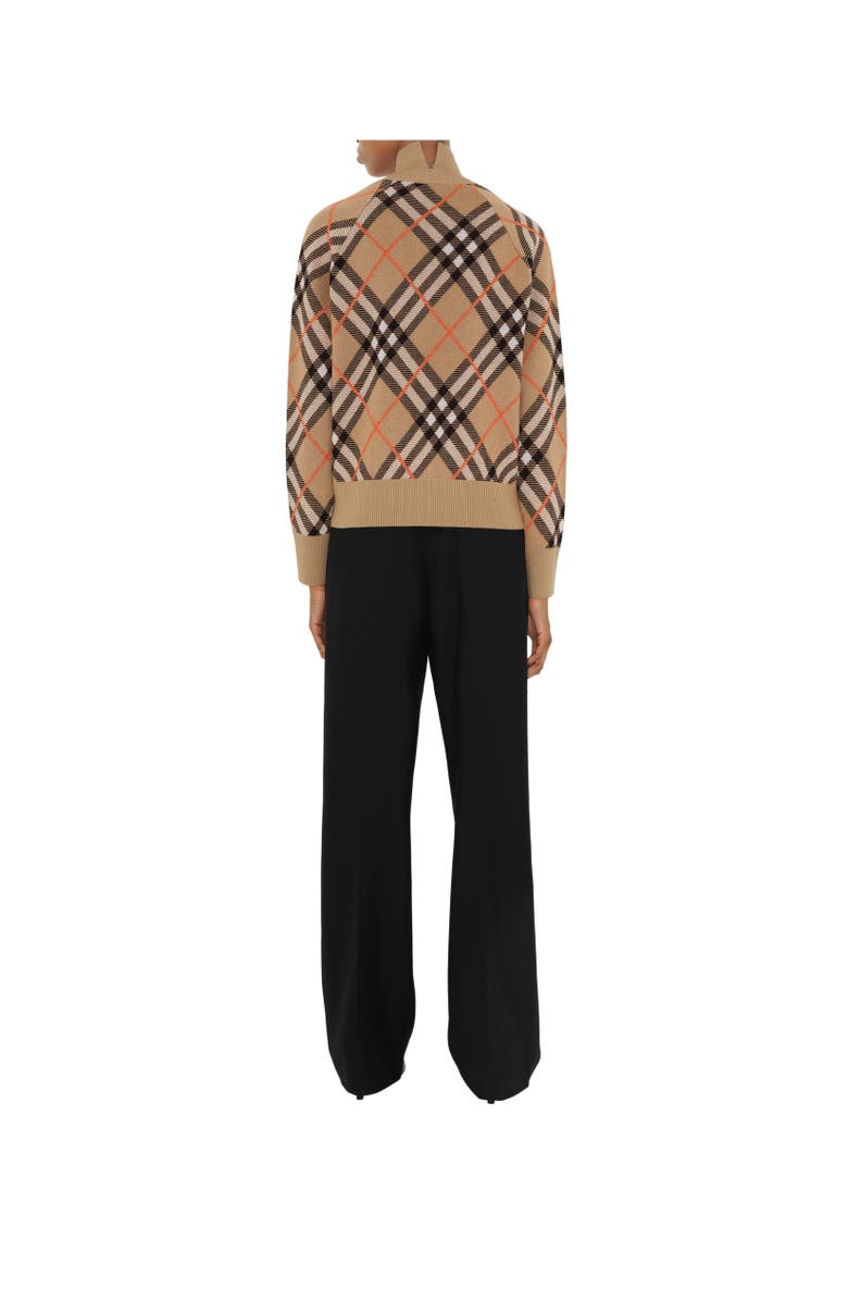 Burberry Check Wool Mohair Blend Jacket, Alternate, color, Sand