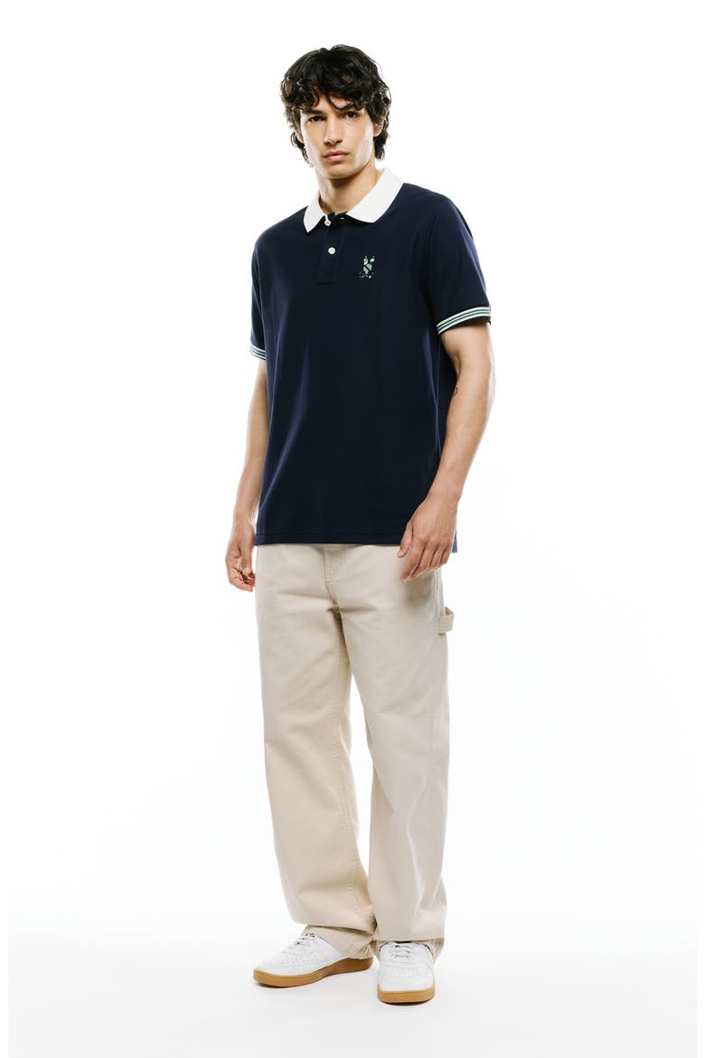 Drew Contrast Collar Pima Cotton Piqué Polo, Alternate, color, BARITONE B
