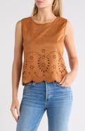 Forgotten Grace Laser Cut Faux Suede Tank