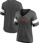 FANATICS Women's Fanatics Branded Heathered Charcoal San Francisco Giants Wordmark V-Neck Tri-Blend T-Shirt