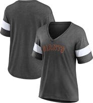 FANATICS Women's Fanatics Branded Heathered Charcoal San Francisco Giants Wordmark V-Neck Tri-Blend T-Shirt