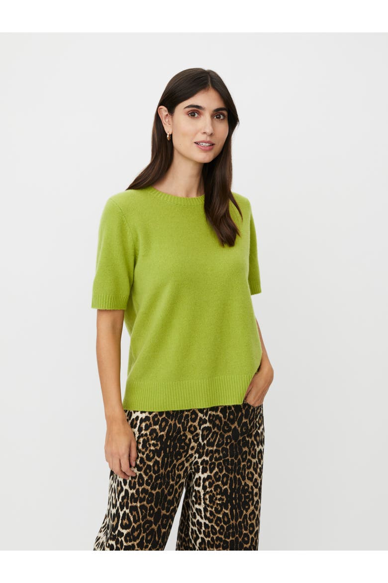 MaFallan Short Sleeve Sweater, Main, color, B Chartreuse