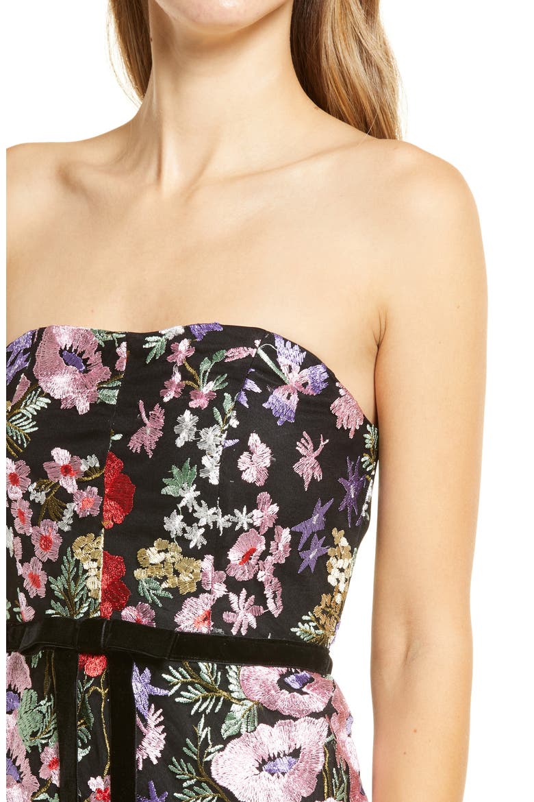 Floral Embroidered Strapless Dress, Alternate, color, PINK MULTI