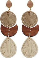Panacea Raffia 
Wood Drop Earrings