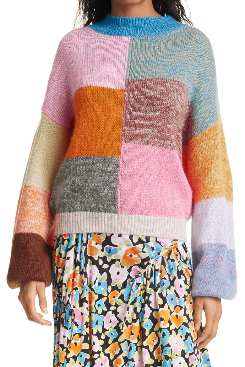 Adonis Bell Sleeve Sweater, Main, color, MULTICOLOR
