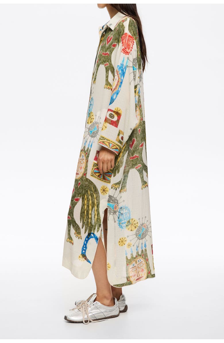 Bimba y Lola Textured Big Mask Straight Cut Dress, Alternate, color, Mask Big Ivory