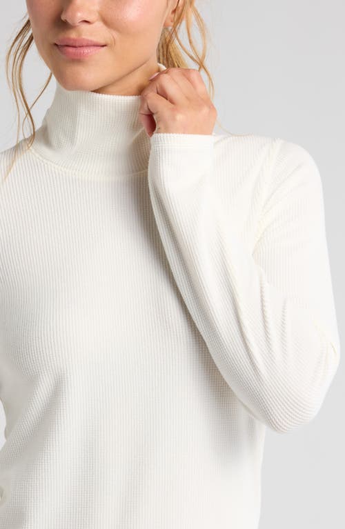 Zella Cozy Rib Mock Neck Top In Ivory Egret