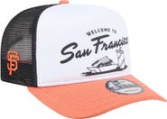 New Era Men's New Era White/Orange San Francisco Giants Foodie A-Frame 9FIFTY Trucker Snapback Hat
