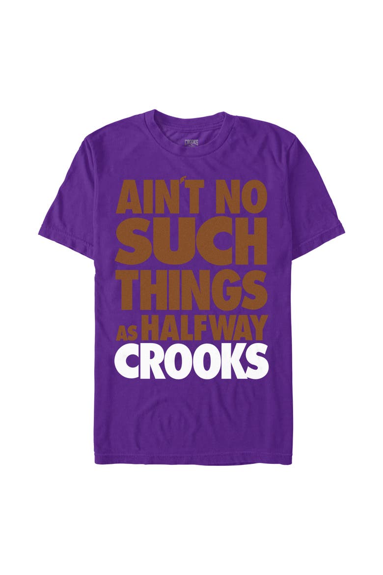 Men's Crooks & Castles Ain't No Such Things Quote  Graphic T-Shirt, Main, color, Purple