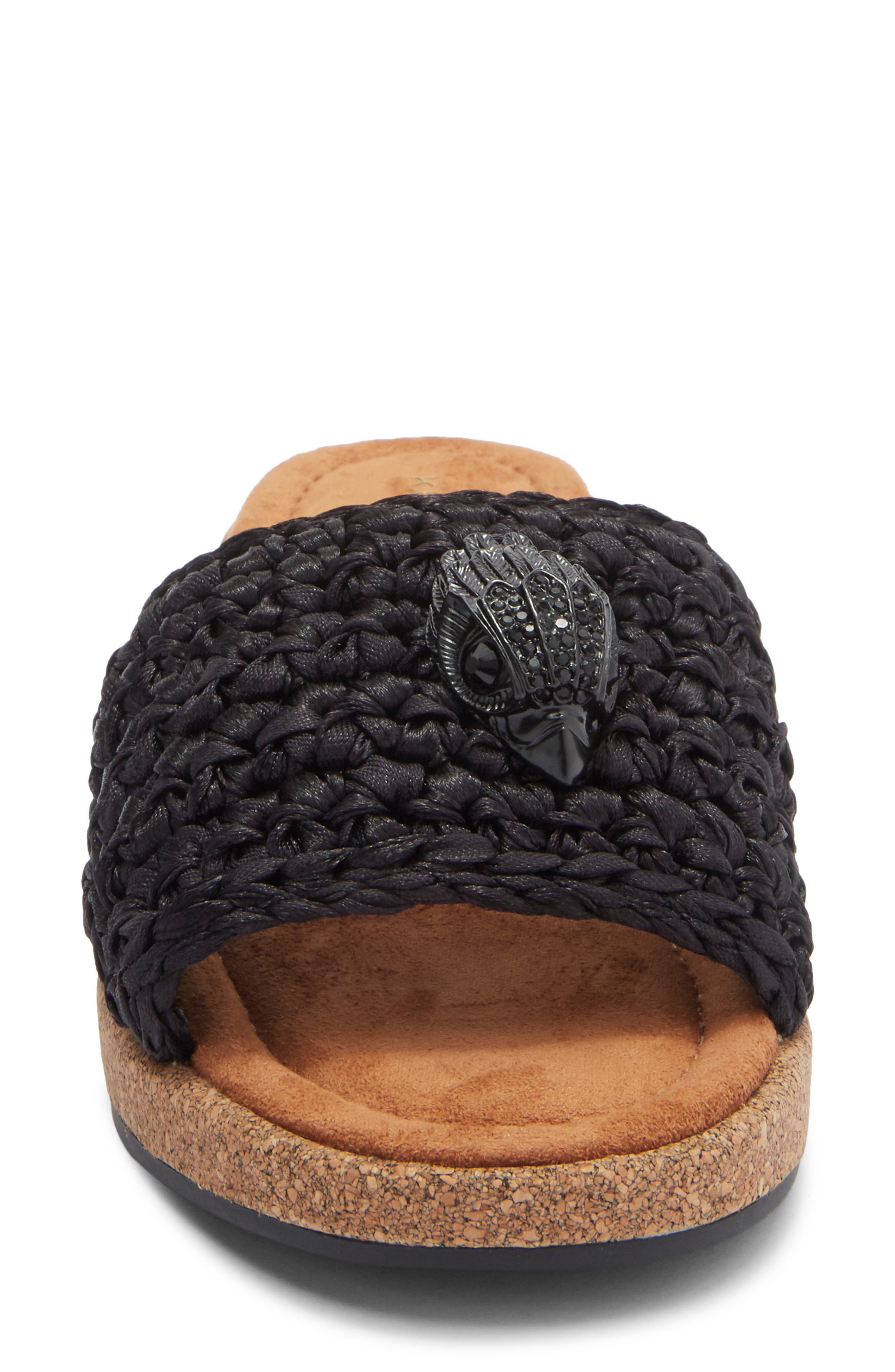 Kurt Geiger London Eagle Crocheted Slide Sandal, Alternate, color, Black