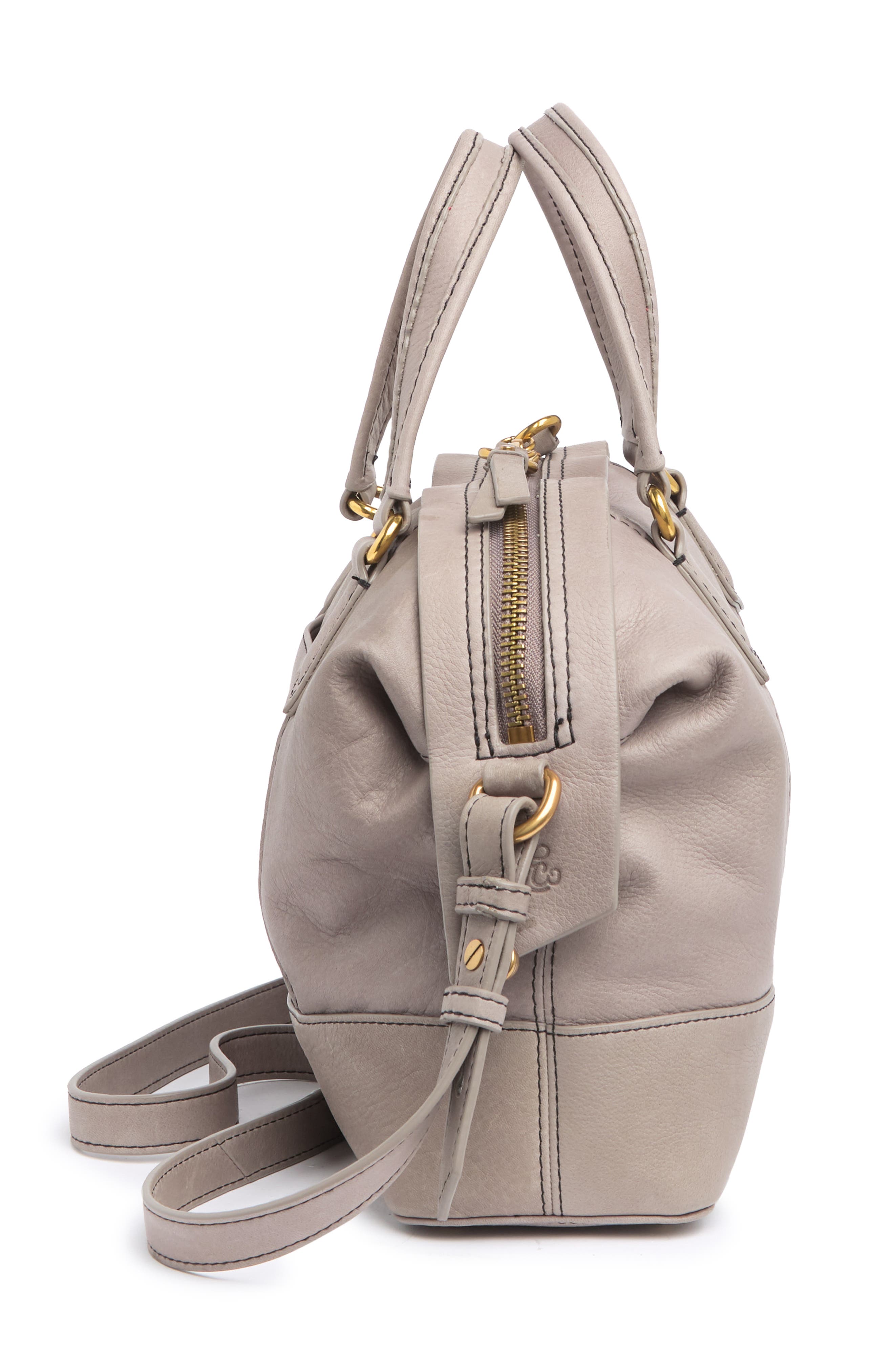 AMERICAN LEATHER CO. Willow Leather Draped Satchel Bag, Alternate, color, 
