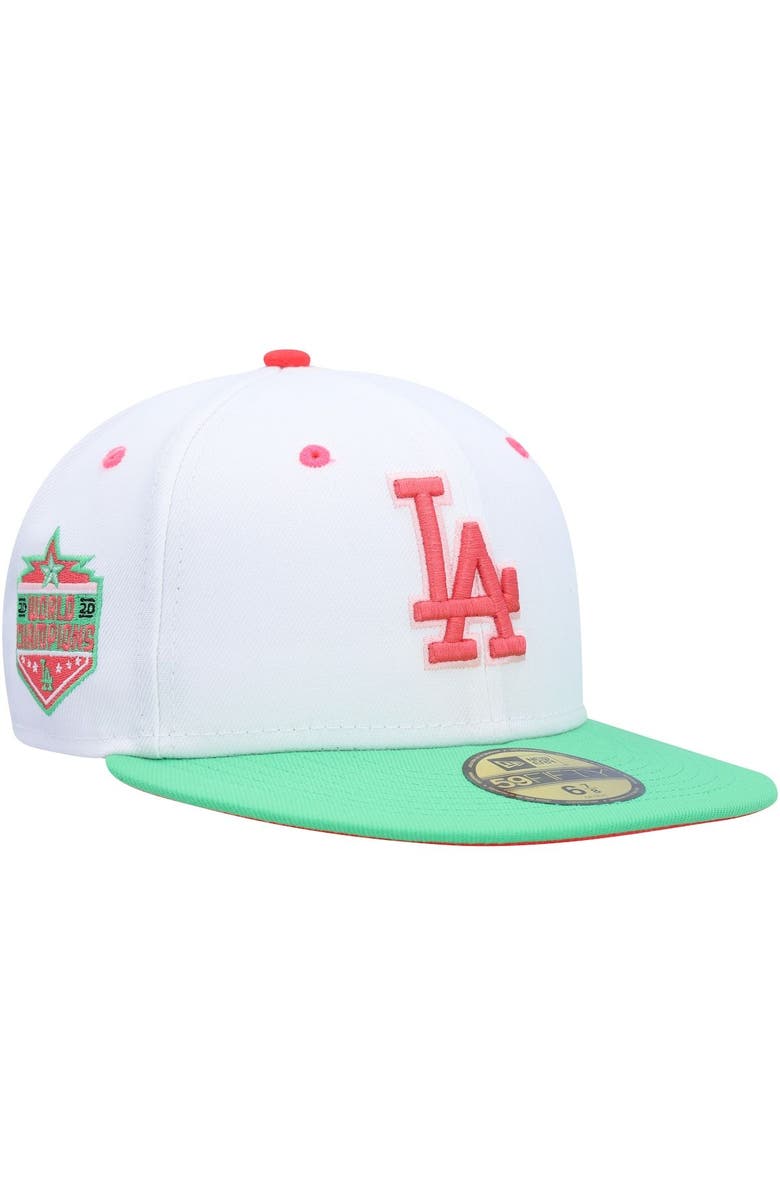 New Era Men's New Era White/Green Los Angeles Dodgers Watermelon Lolli 59FIFTY Fitted Hat, Main, color, White