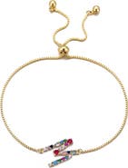 Adornia Mixed Crystal Initial Chain Bracelet