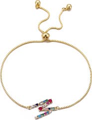 Adornia Mixed Crystal Initial Chain Bracelet