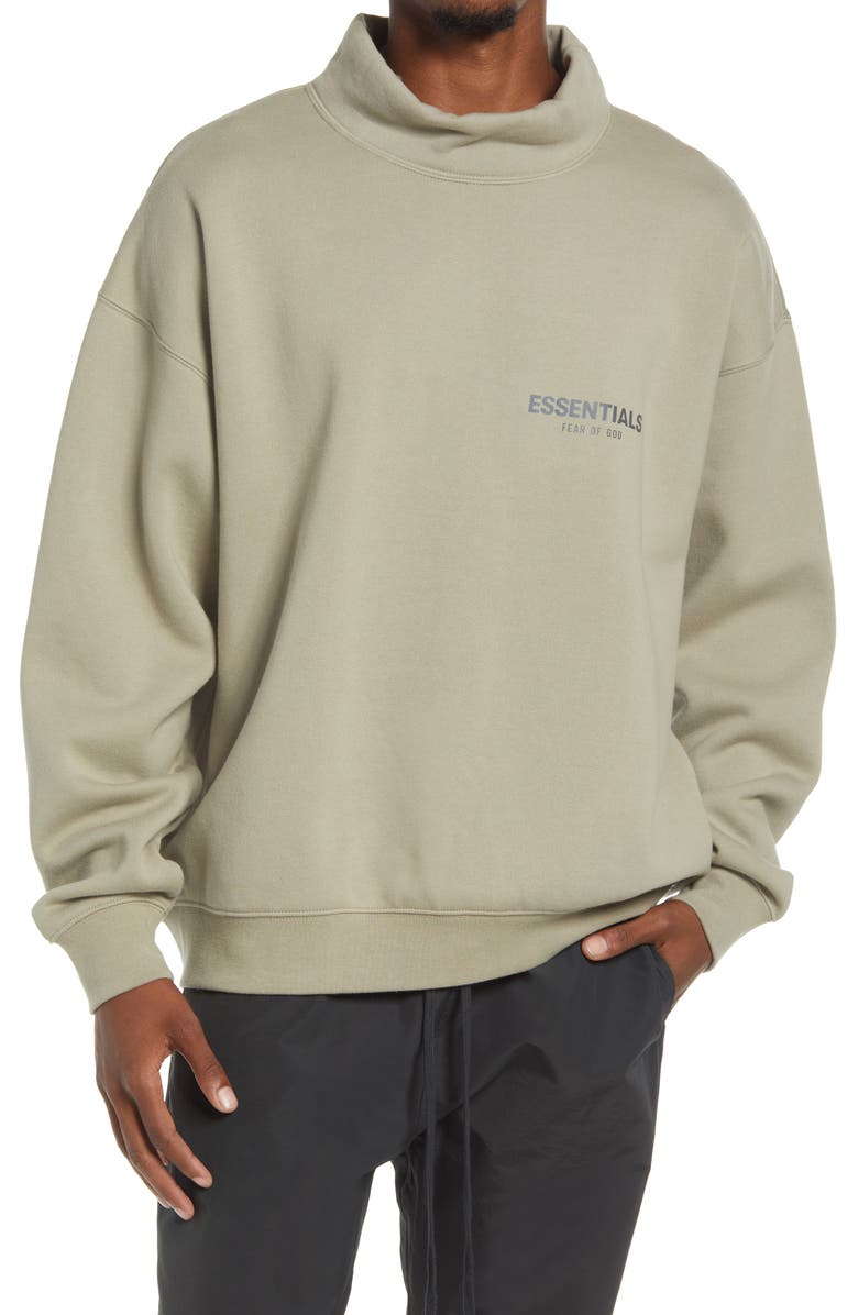 Fear of God Essentials Mock Neck Logo Sweatshirt, Main, color, 