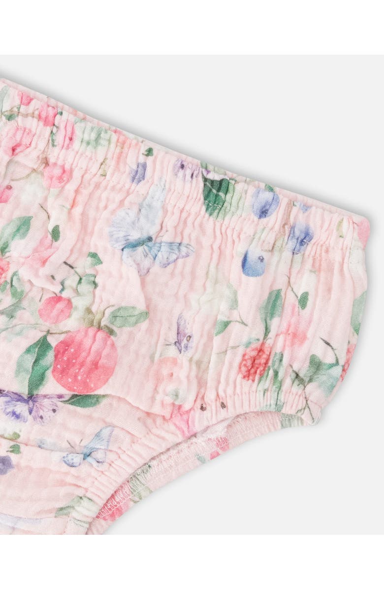 Deux par Deux Cotton Muslin Dress and Bloomer Printed Berries Set, Alternate, color, Pink Printed Berries