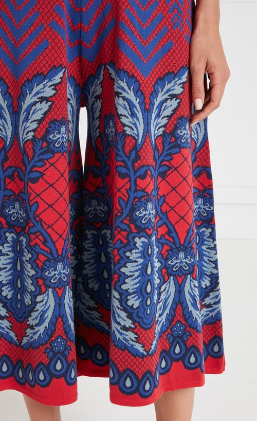 Temperley London Francis Grid Knit Trousers In Red