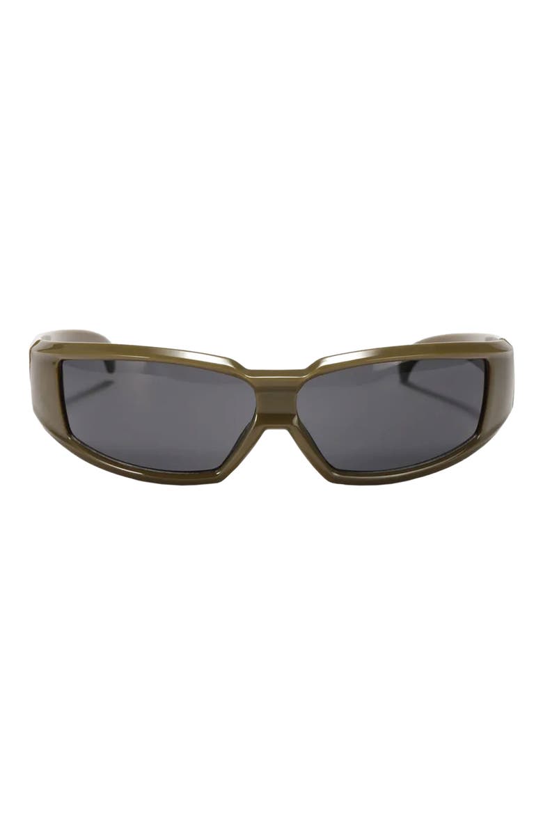 Ford 59mm Polarized Wraparound Sunglasses, Main, color, GREEN/ BLACK