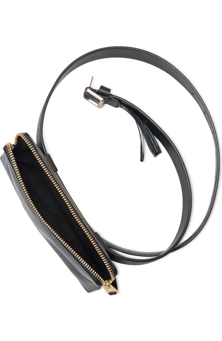 AllSaints Zip Leather Belt Bag, Alternate, color,