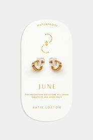 Katie Loxton 'June' Waterproof Gold Birthstone Hoop Earrings