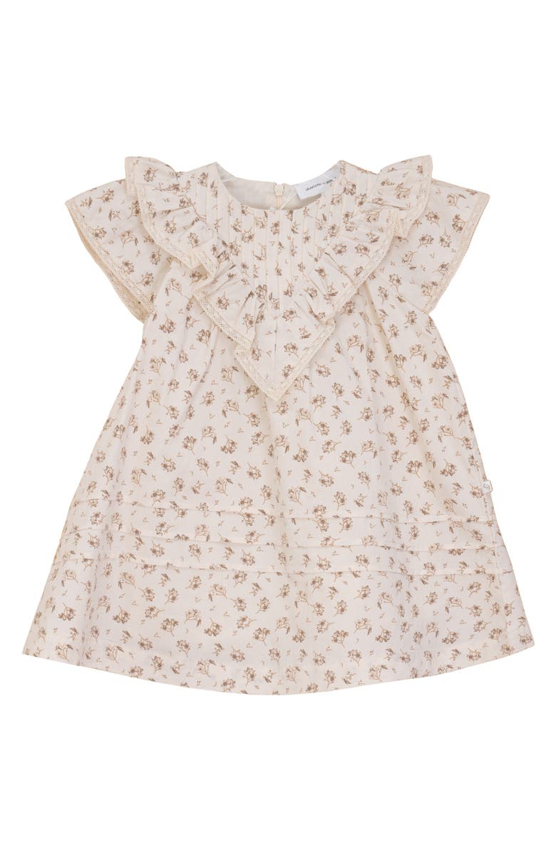 Charlotte & George Floral V Shape Yoke Jumper Dress, Main, color, Cocoa
