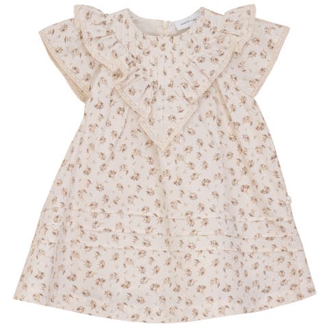 Floral V Shape Yoke Jumper Dress (Toddler, Little Kid & Big Kid)