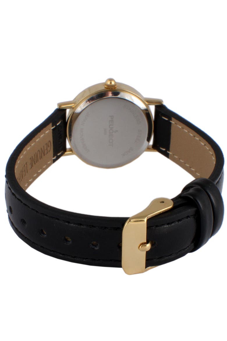 Easy Read Round Leather Watch- 24MM, Alternate, color, Black