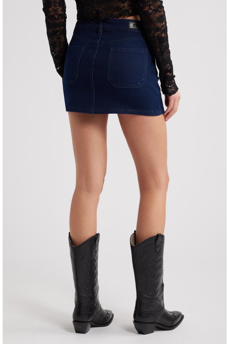 June Distressed Easy Stretch Denim Miniskirt, Alternate, color, RINSE