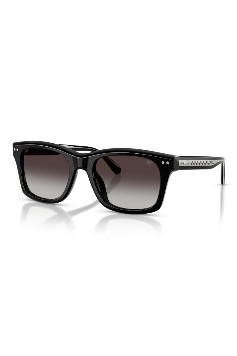 Gender Inclusive RL8237U 55mm Gradient Brown Square Sunglasses, Alternate, color, SHINY BLACK / GRADIENT GREY