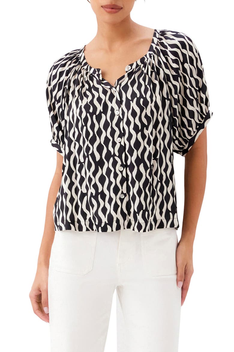 Floral Print Top, Main, color, BLACK PRINT