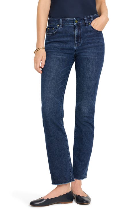 Frayed Ankle Demi Bootcut Jeans