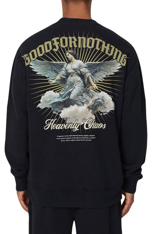 Good For Nothing Heaven Relaxed Crew Sweatshirt In Blue