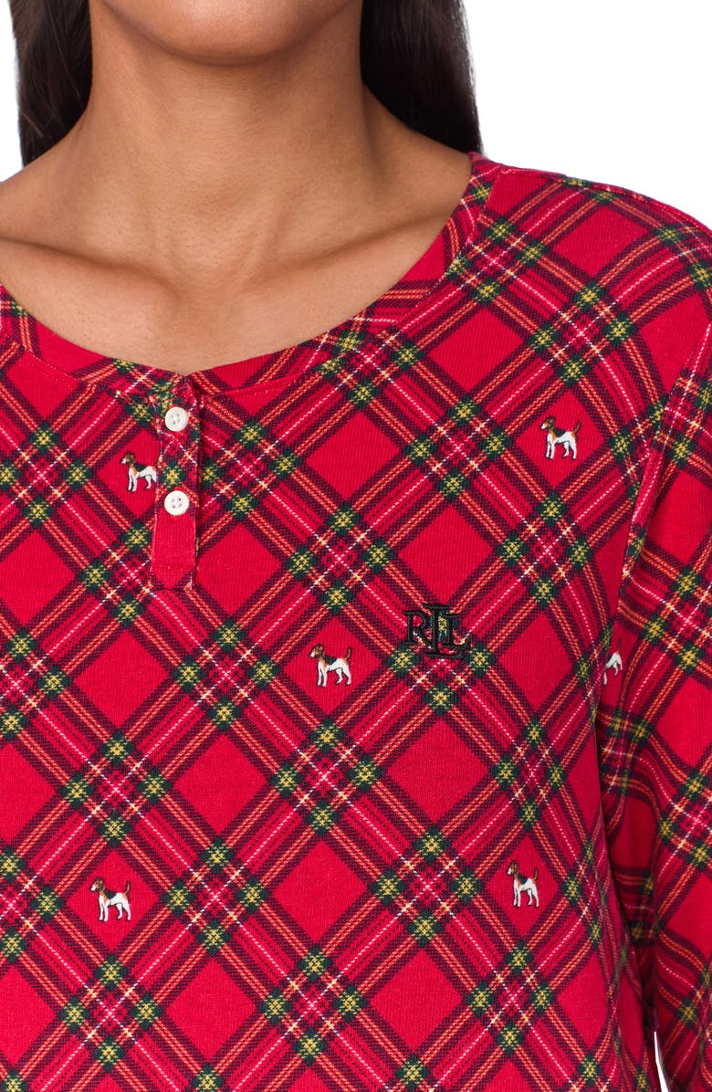Lauren Ralph Lauren Long Sleeve Henley Nightgown, Alternate, color, 