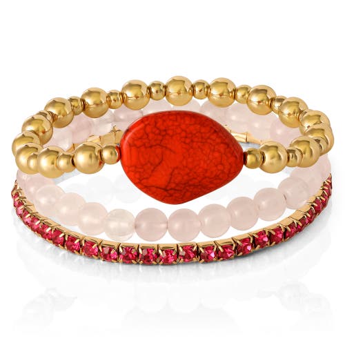 Jessica Simpson 3-piece Beaded Stretch Bracelet Set
